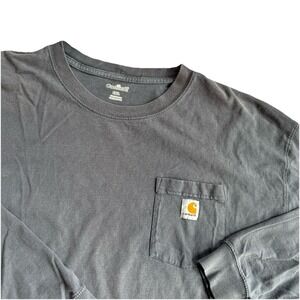 Carhartt Men's Pullover Long Sleeve Shirt Gray Size 2XL